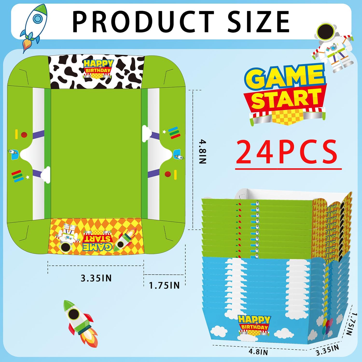 24 Pcs Cartoon Themed Birthday Snack Bowls