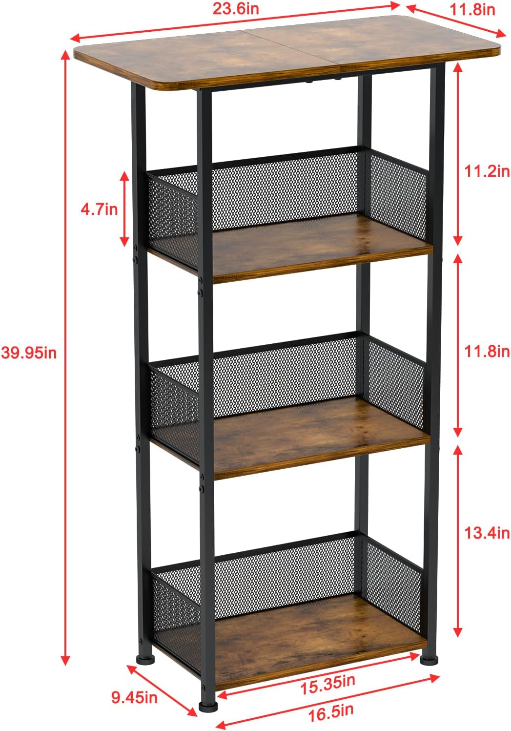 Eyteenokk 4-Tier Freestanding Wine Rack with T-Shape Tabletop 1
