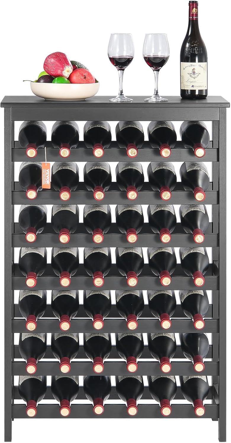 VEVOR 42-Bottle Bamboo Wine Rack 7-Tier Freestanding 1