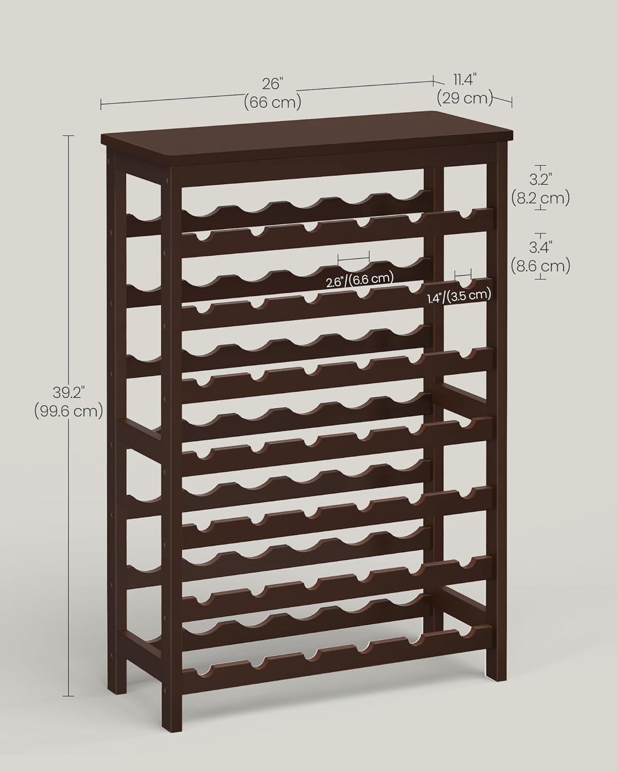 SONGMICS 7-Tier Bamboo Wine Rack 42-Bottle Capacity