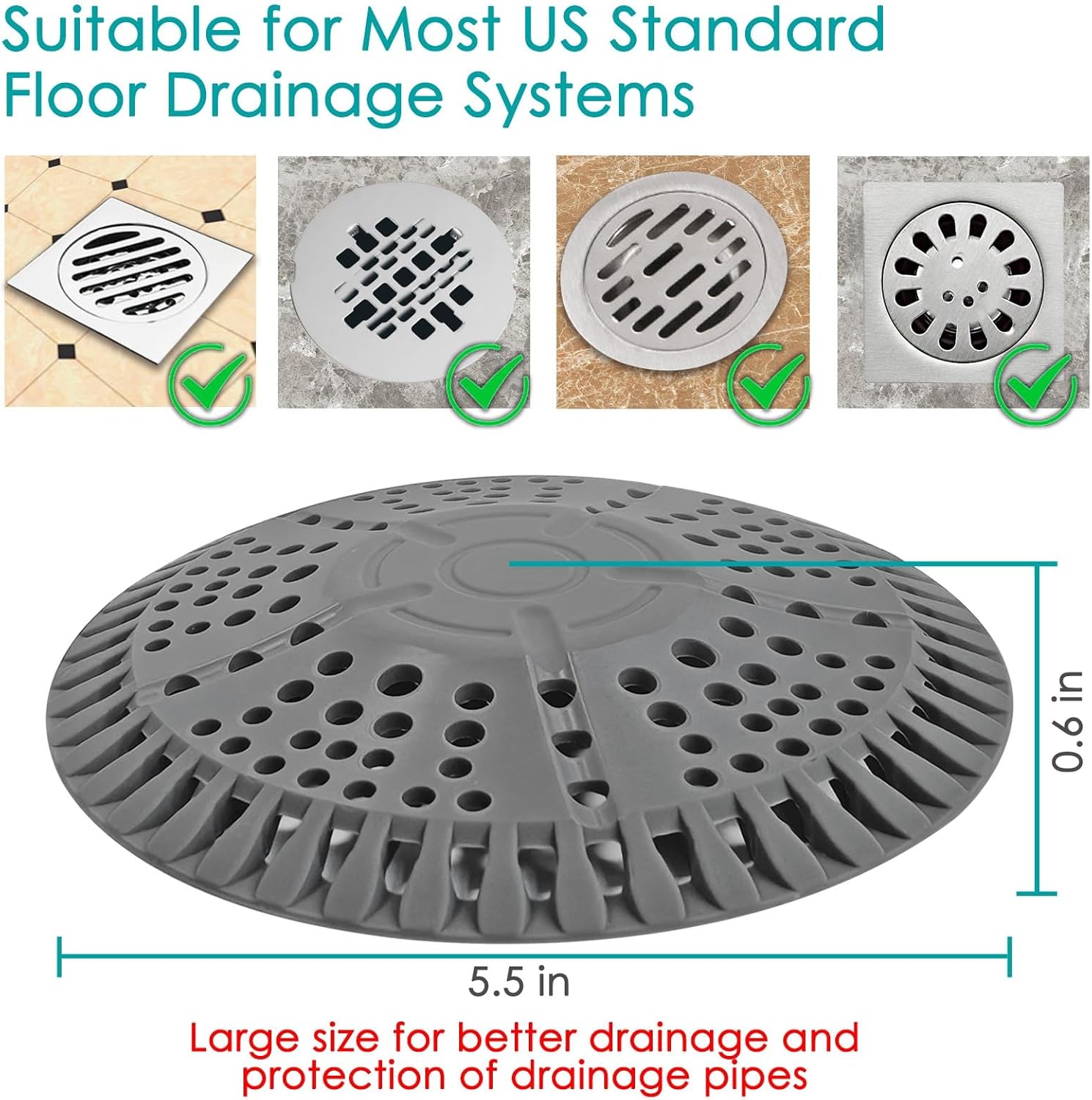 Shower Hair Catcher 2 Pack 55in Large Silicone Drain Strainer