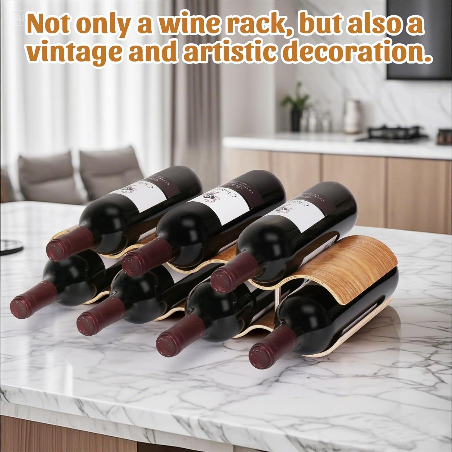 VAlinks 2 Tier 7 Bottle Wave Willow Wine Rack