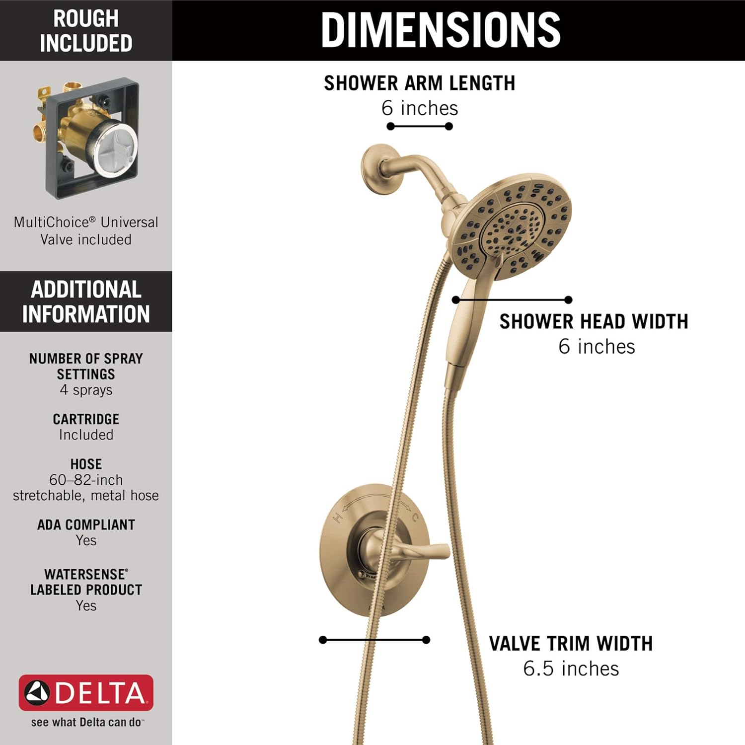 Delta 142840-CZ-I Arvo Shower Trim System