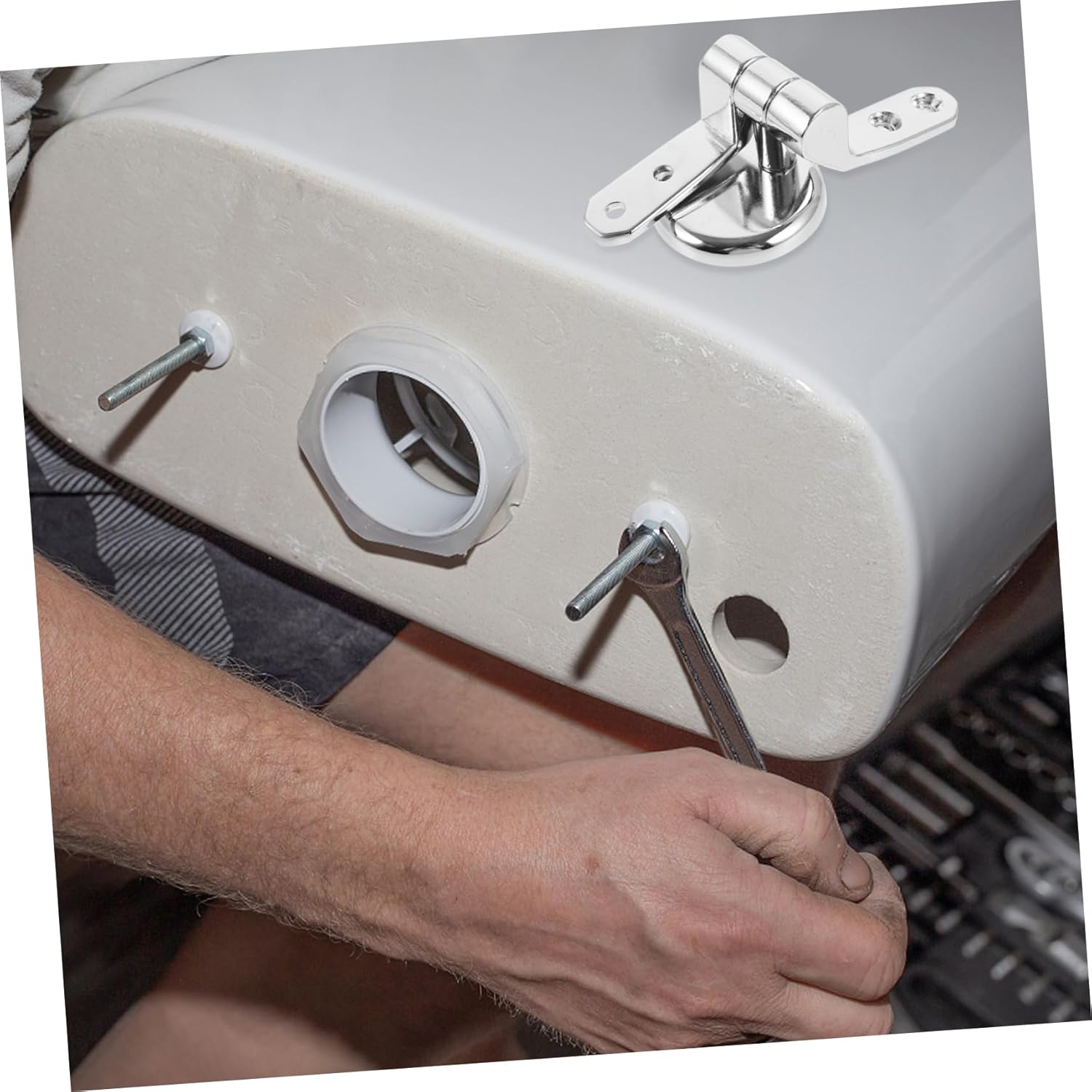 Homoyoyo Durable Toilet Seat Hinge Replacement - Heavy-Duty Stainless Steel Hinge with Screws