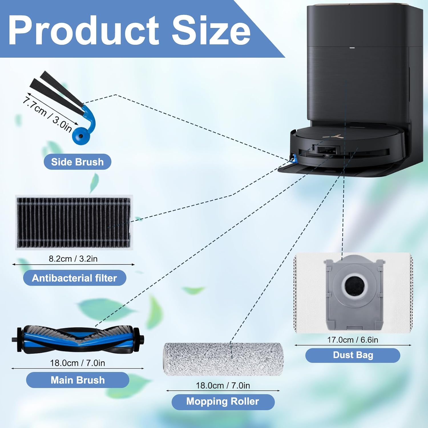 Jegehoyo Replacement Accessories Kit for ECOVACS DEEBOT X9 PRO