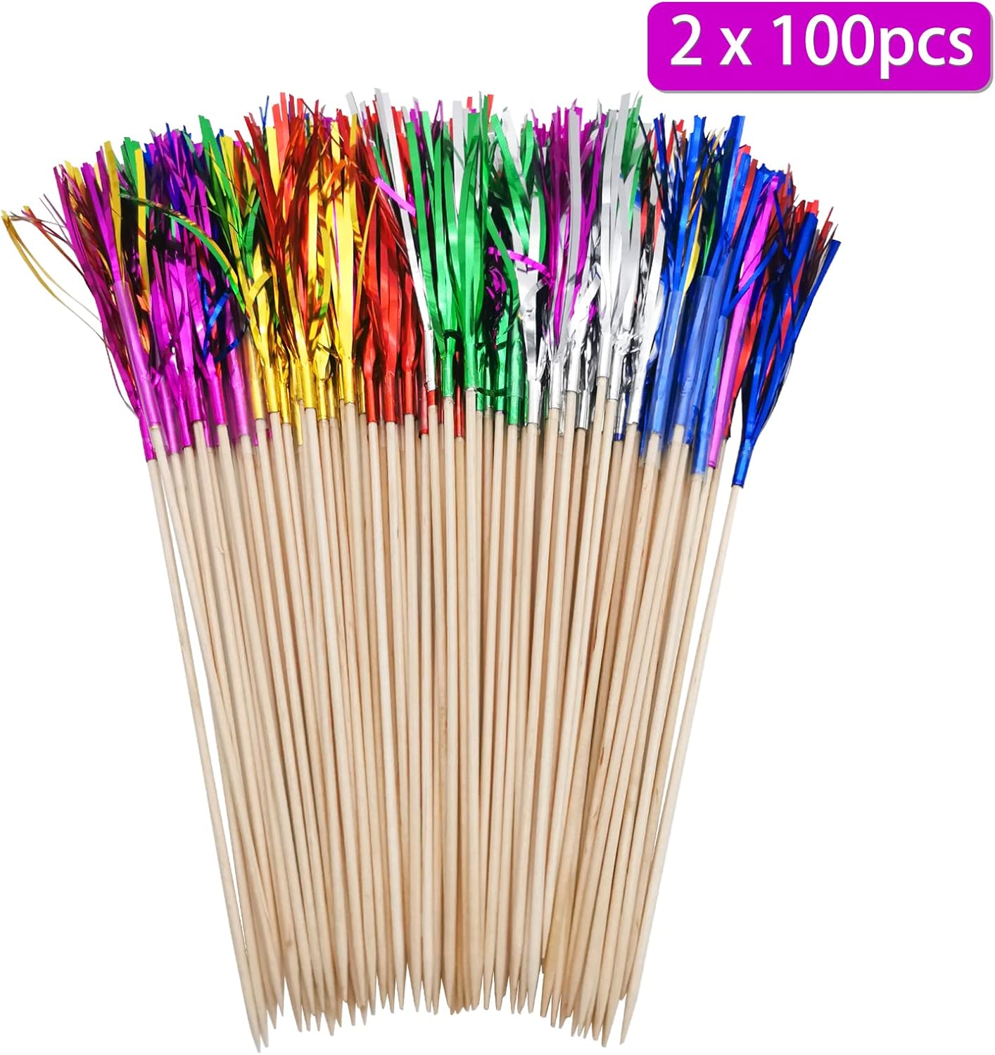 BLUE TOP Frill Firework Cocktail Picks 200 PCS 9 Inch