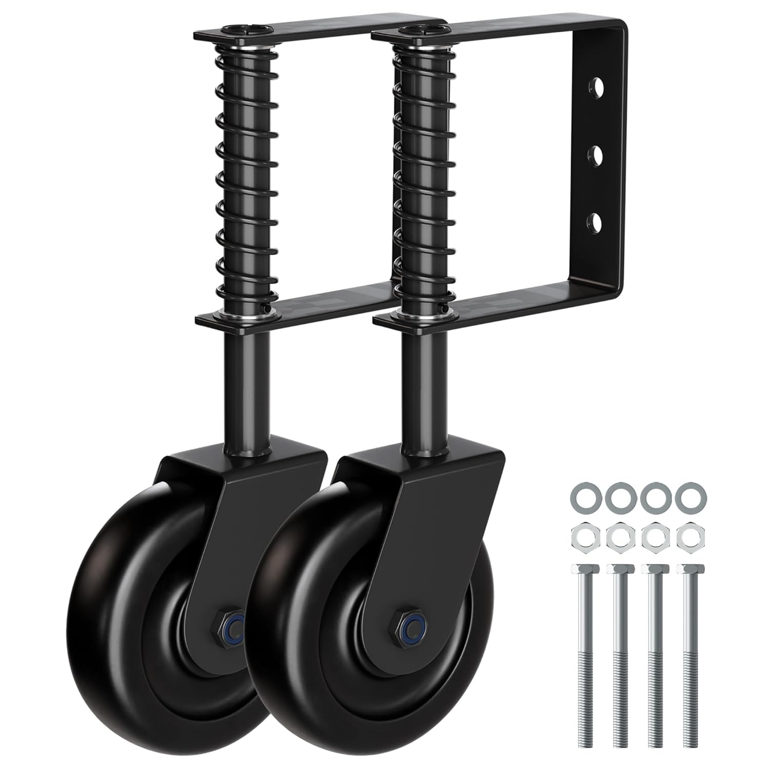 43 Spring Loaded Gate Caster Wheel with Bearing 2 Pack