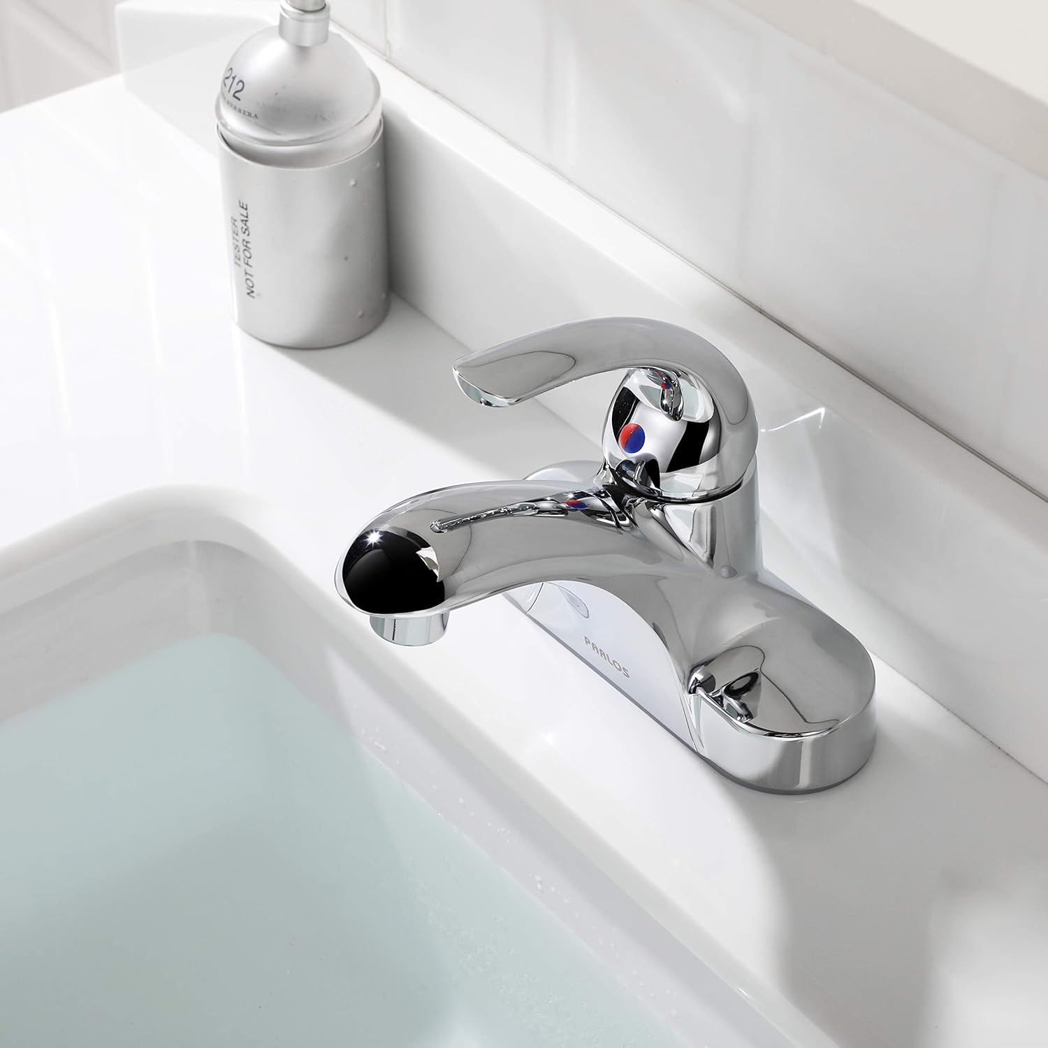 PARLOS Single Handle Chrome Bathroom Faucet with Drain Assembly