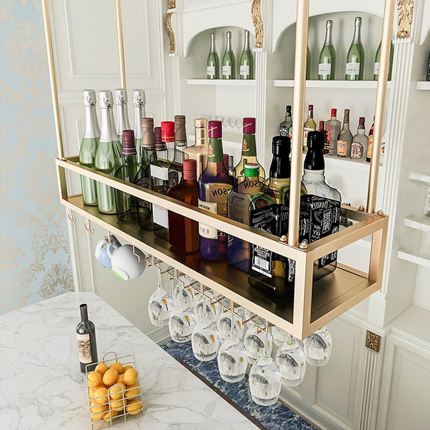 Suuim Metal Ceiling Wine Rack Holder