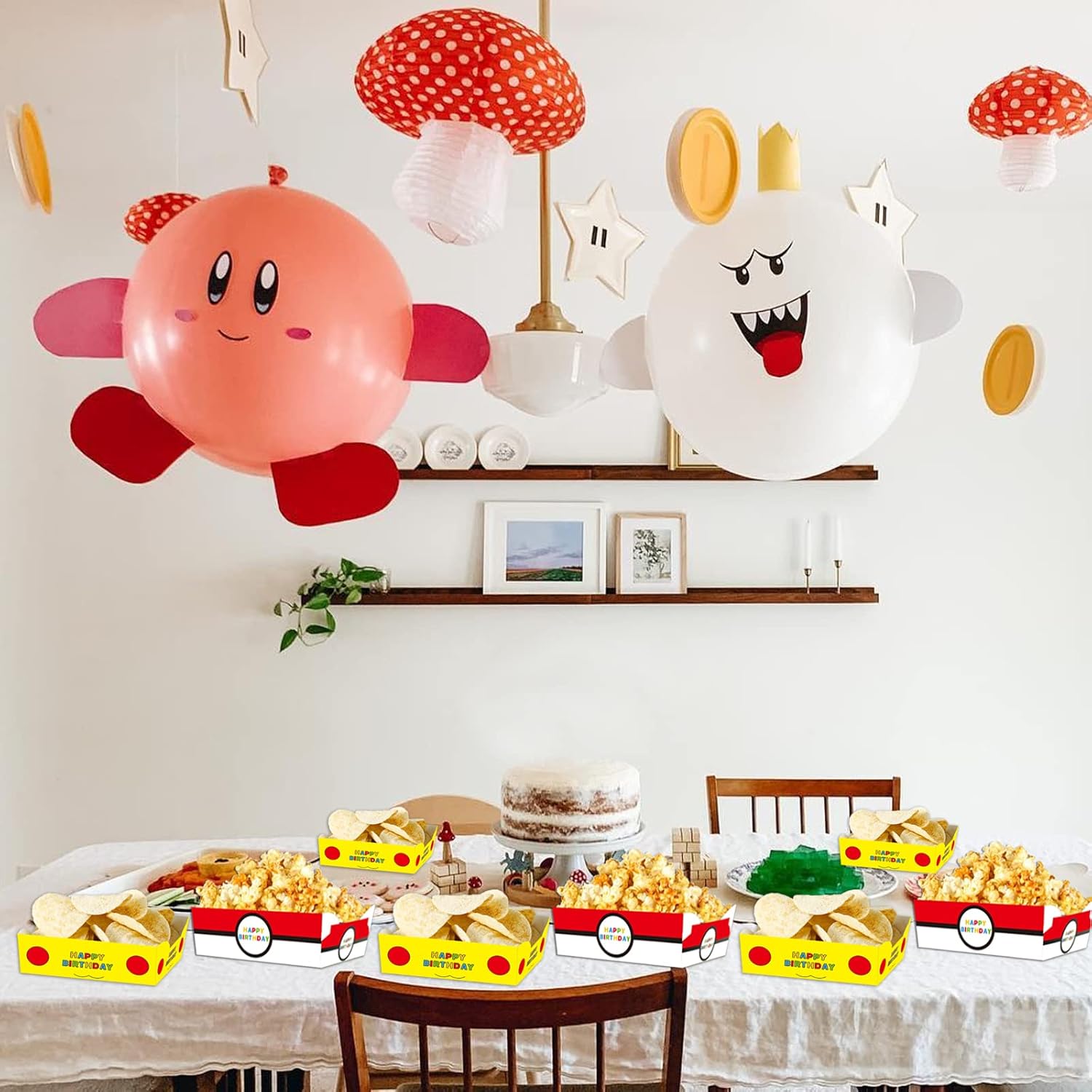 Cartoon Theme Paper Food Trays 24pcs for Anime Party