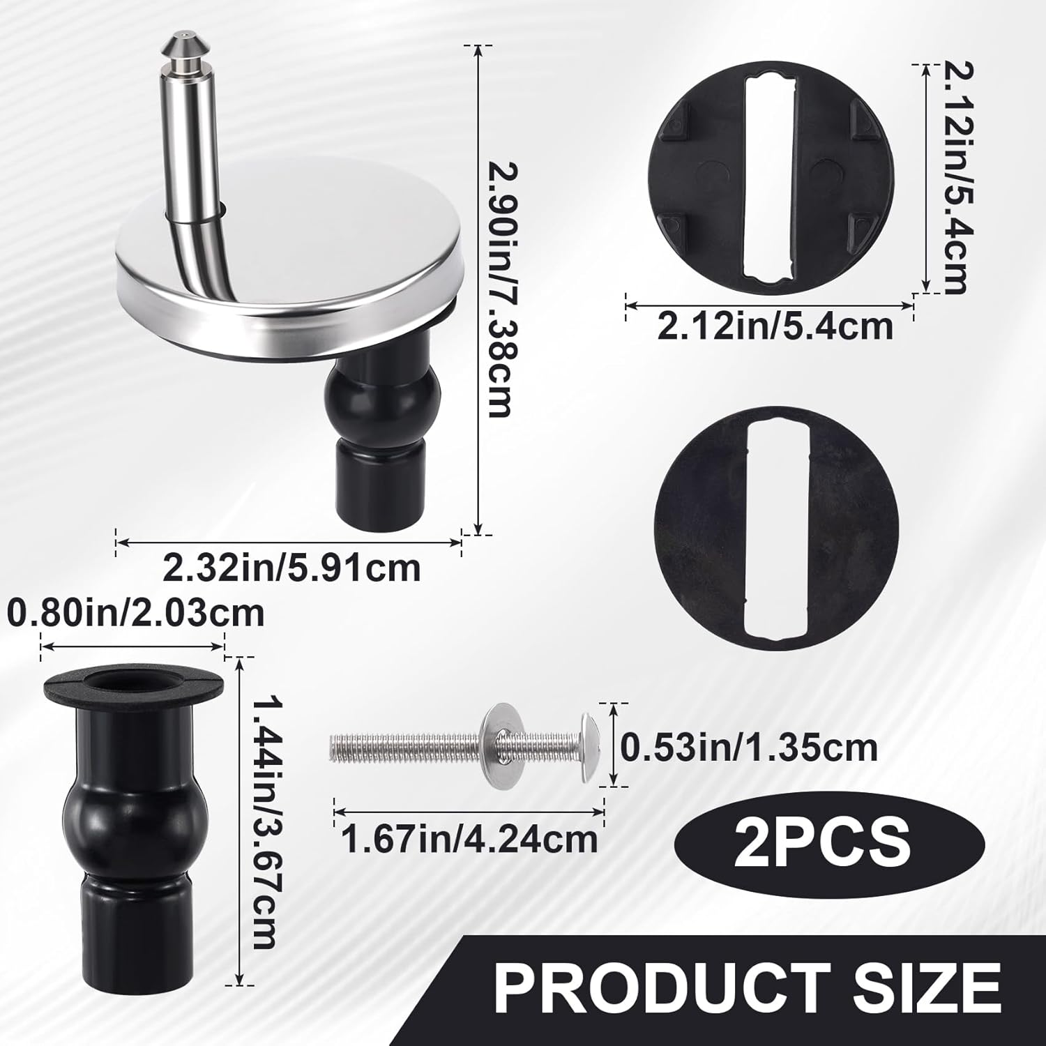 HINZIC 2Pcs Universal Toilet Seat Hinge Replacement Kit 6mm