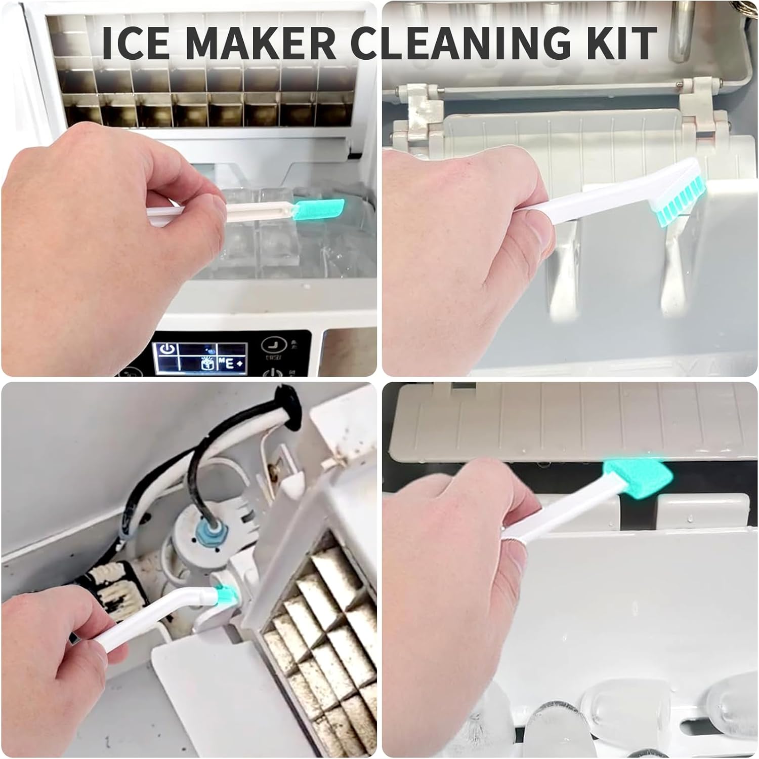 YONHTUTU 16 Pcs Ice Maker Cleaning Brush Set with Rags
