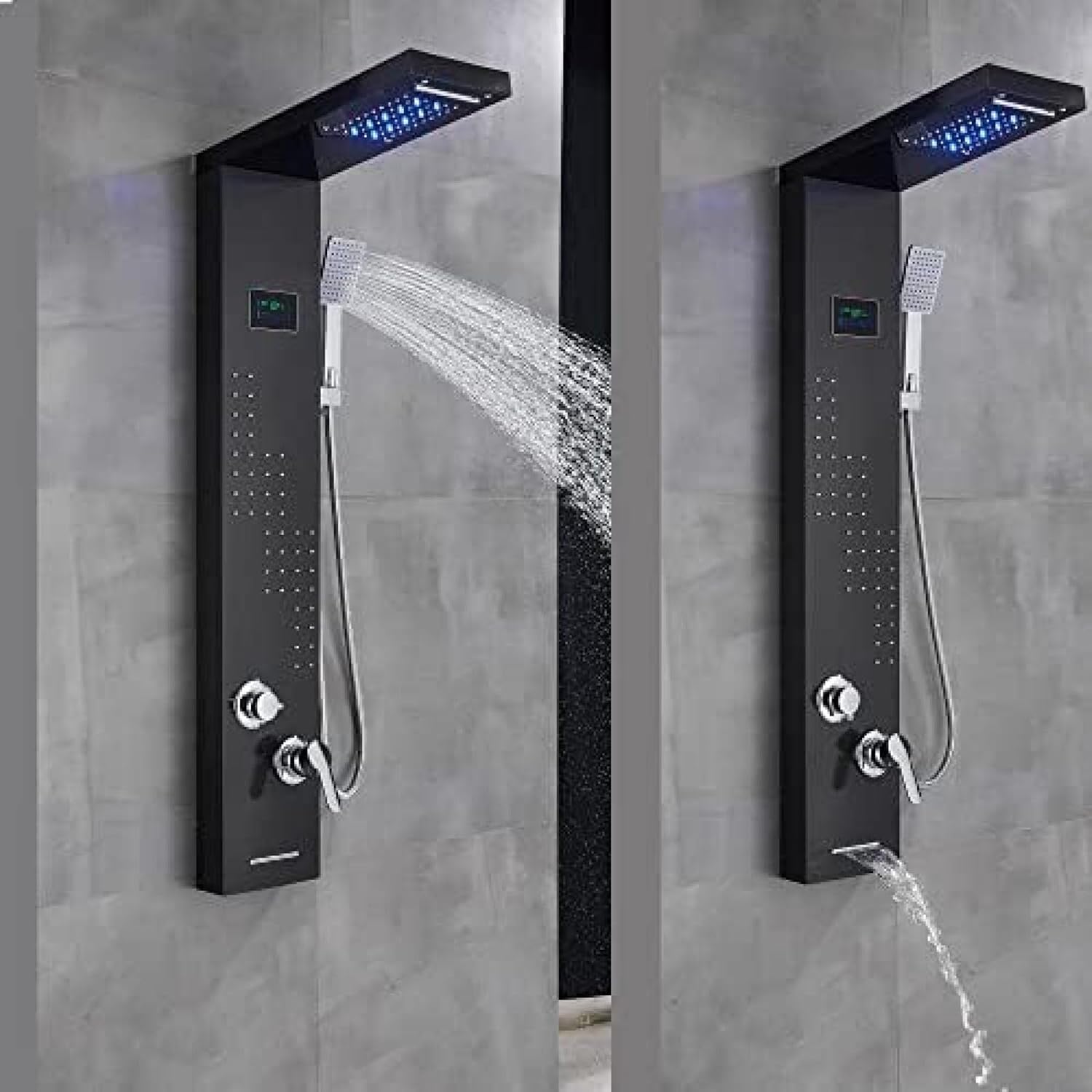 TECKI LED Light Shower Panel With Massager Jets and Body System