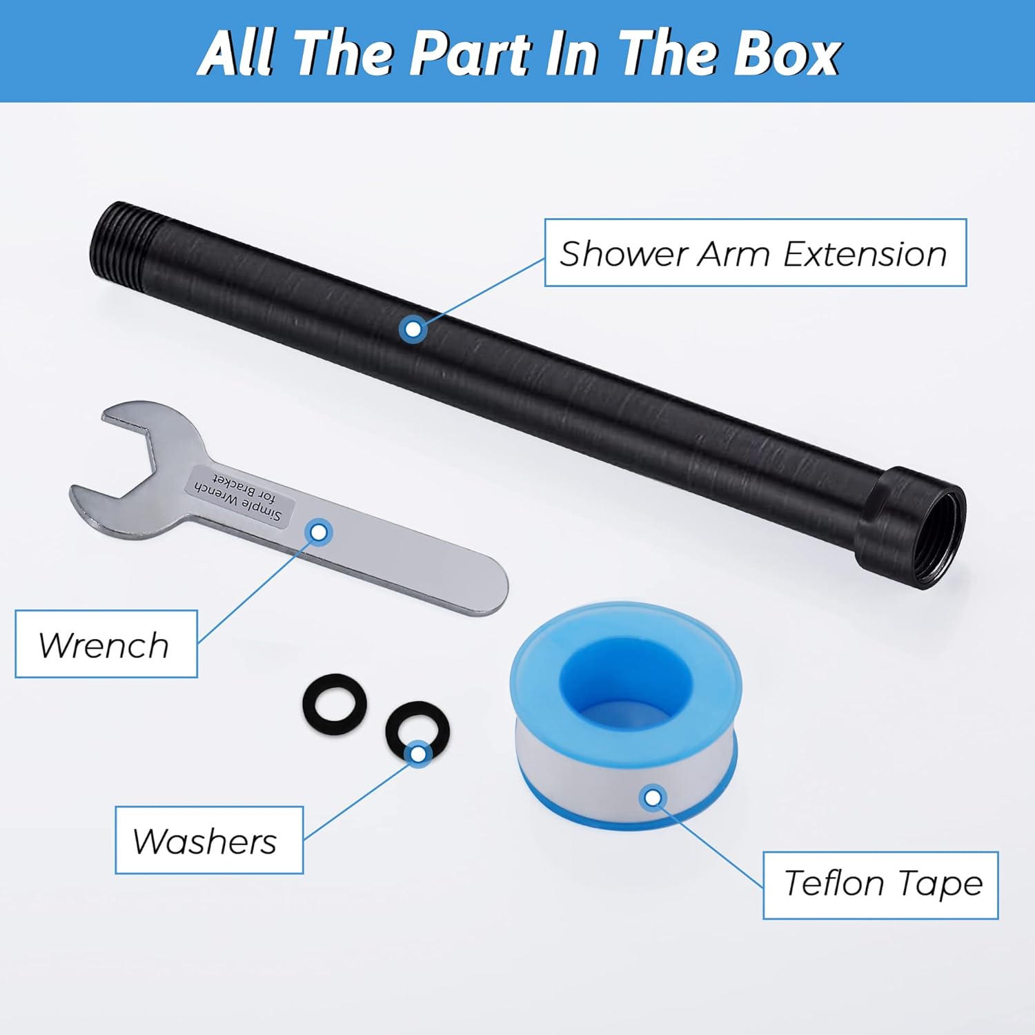 G-Promise 10 Inches Shower Head Extension Arm Oil Rubbed Bronze 1