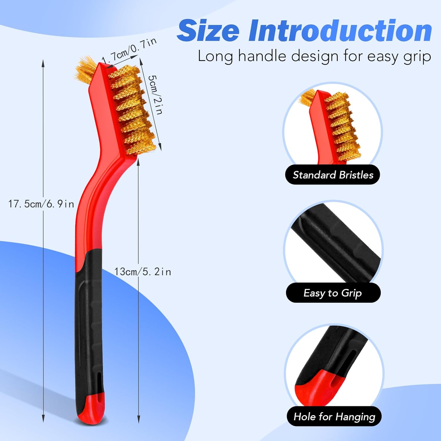 TOSEERY 6 Pcs Wire Brush Set for Cleaning and Rust Removal