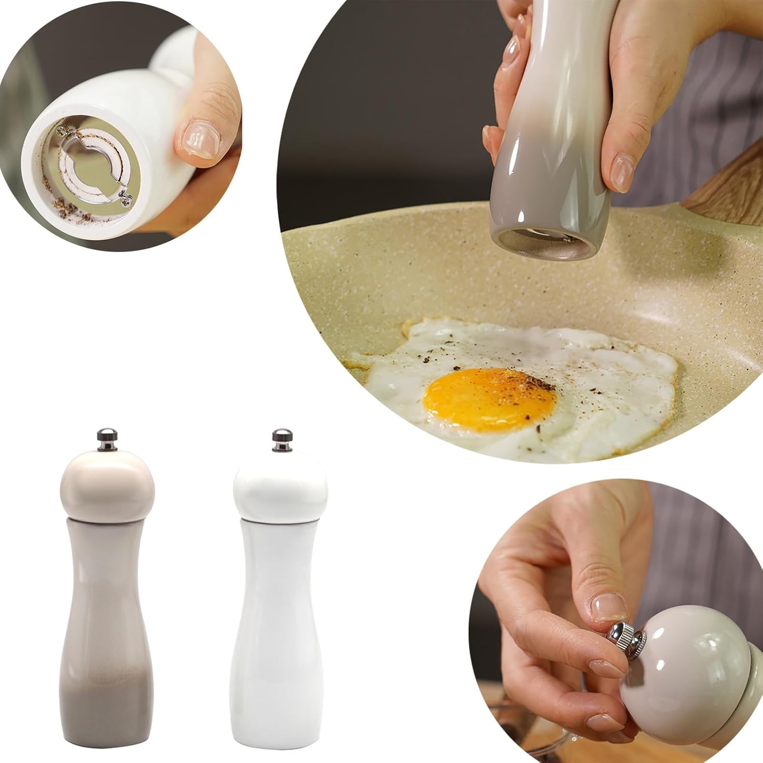 Premium Ceramic Salt Pepper Shaker Set of 2