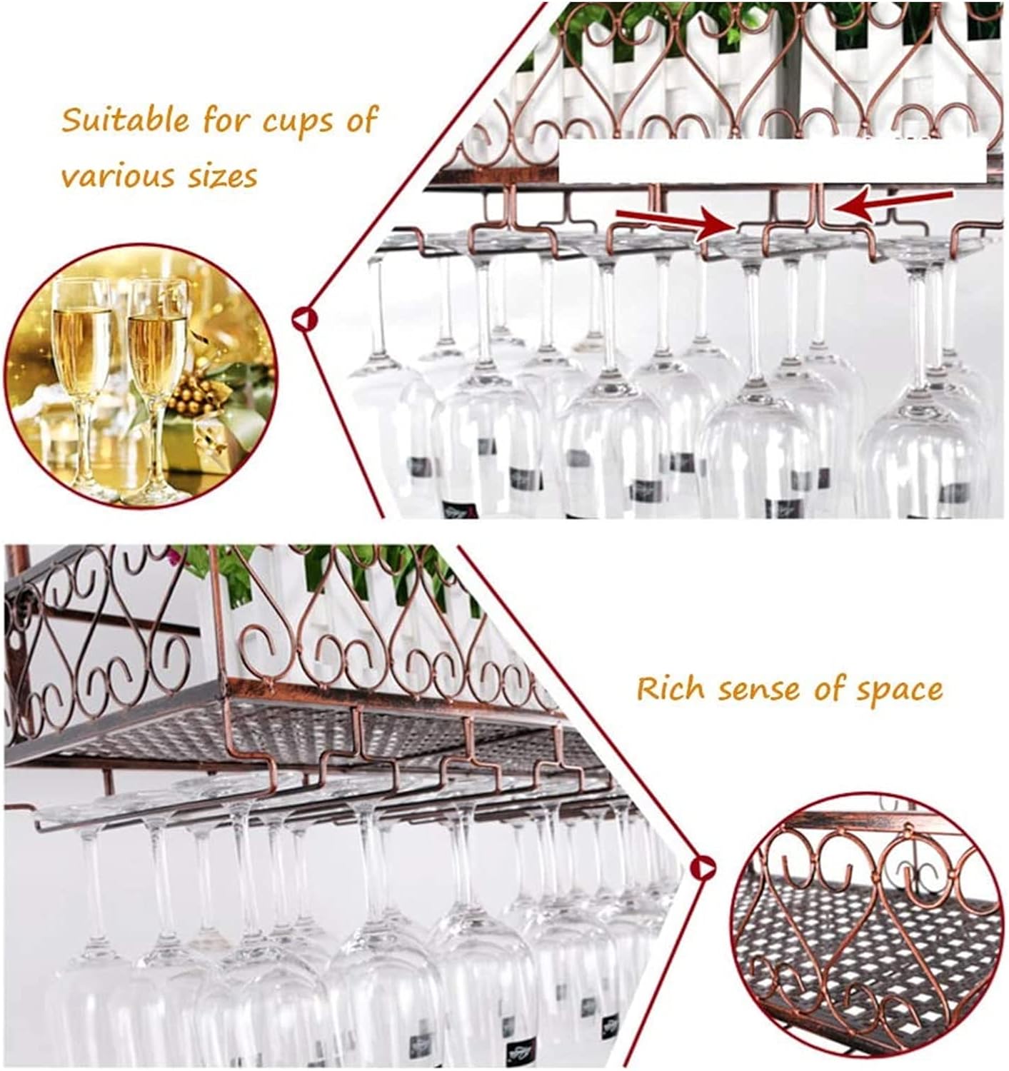 ALDEPO Wall-Mounted Wine Rack with Adjustable Height