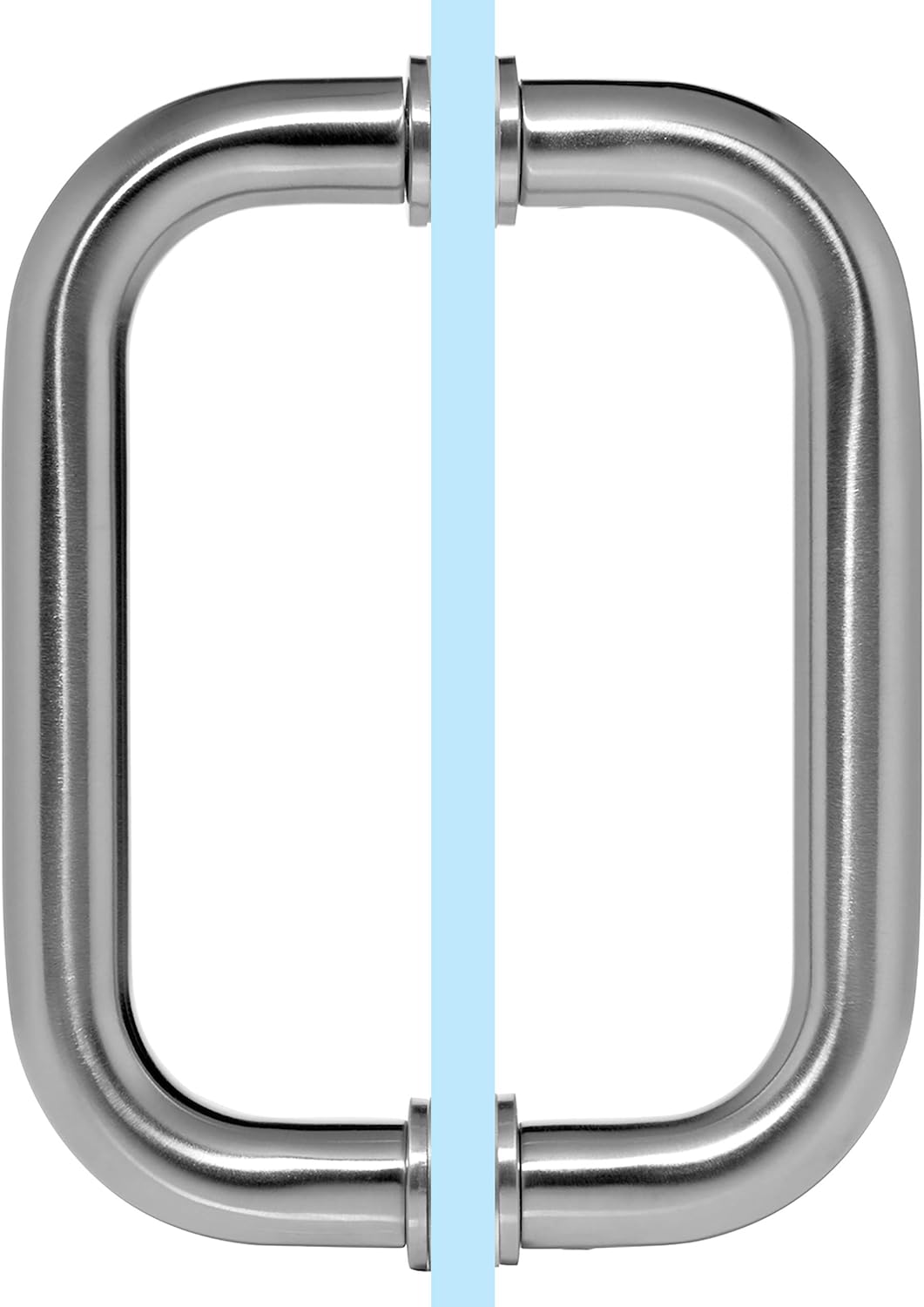 Dynasty Hardware 6 Back to Back Shower Door Pull Satin Nickel