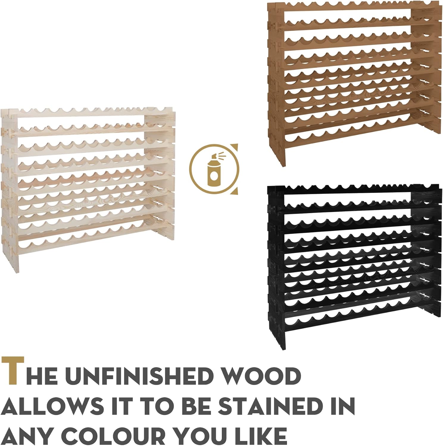 Smartxchoices 96-Bottle Modular Wine Rack 8-Tier Freestanding Display Holder
