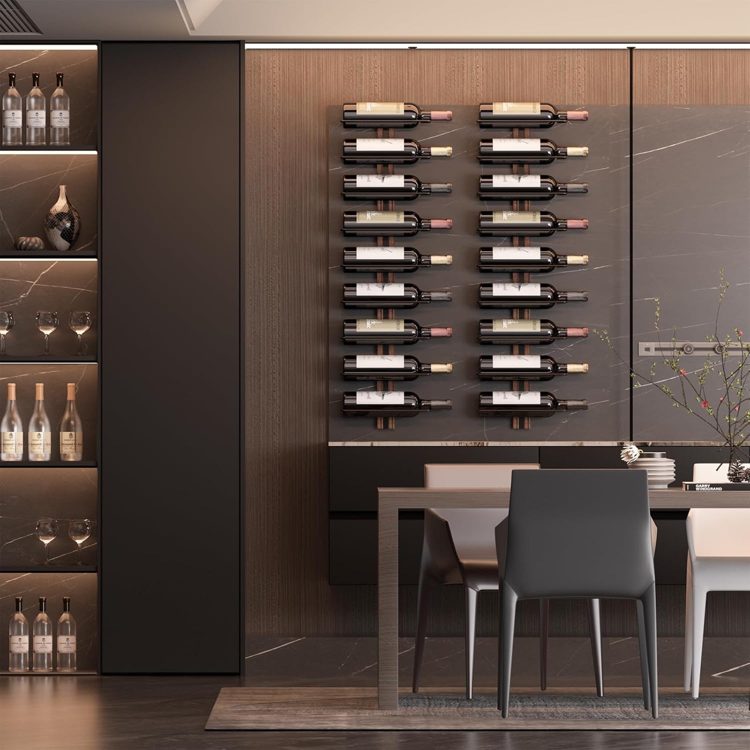 B4Life Wall Wine Rack for 12 Bottles Sturdy Wooden Design