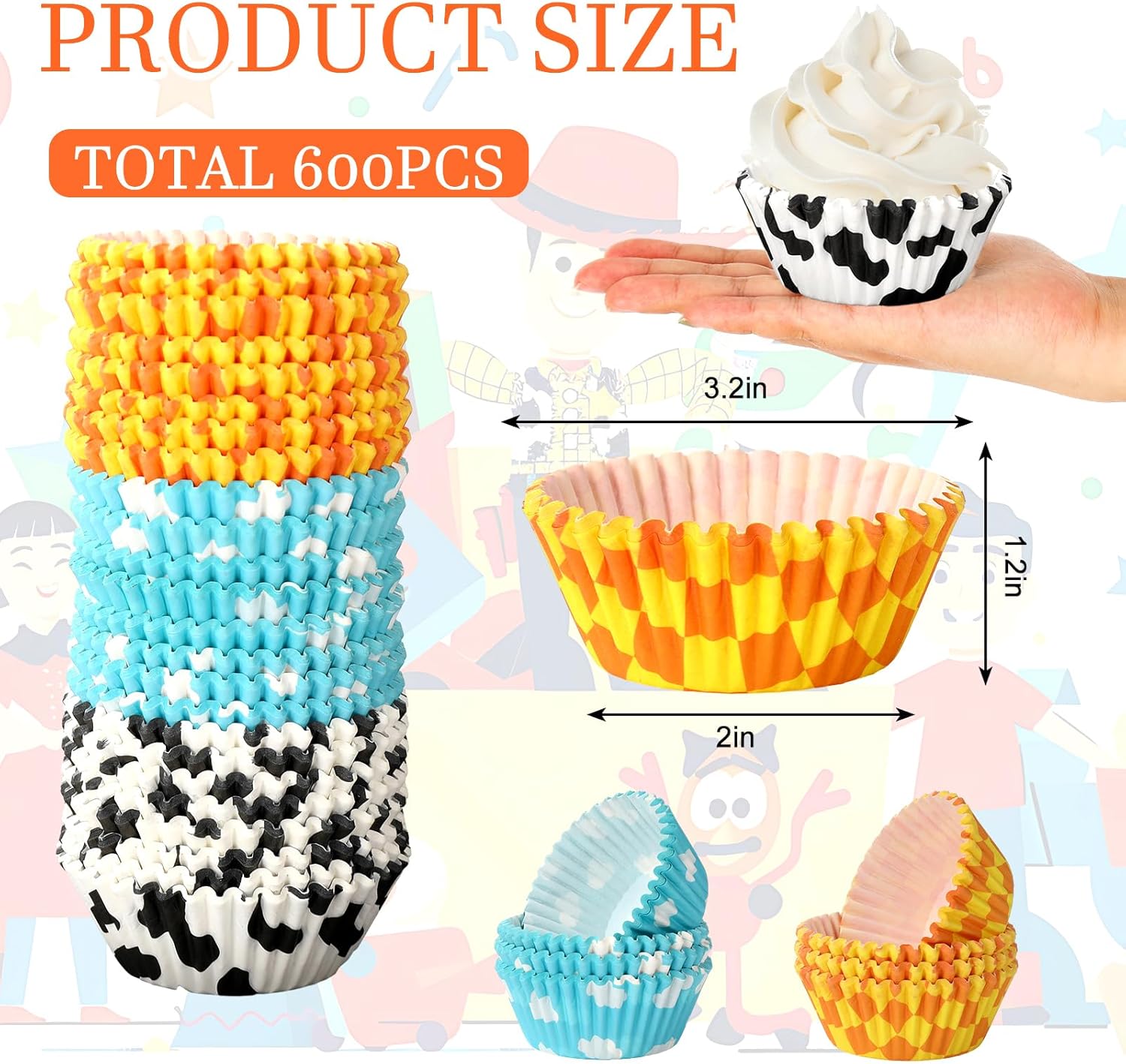 600Pcs Toy Inspire Game Themed Cupcake Liners
