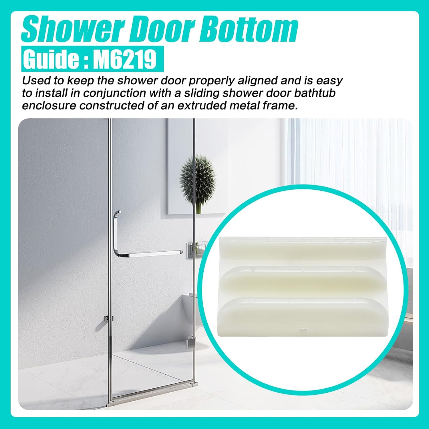 M6219 Sliding Shower Door Plastic Guide Rail 12 in Channel