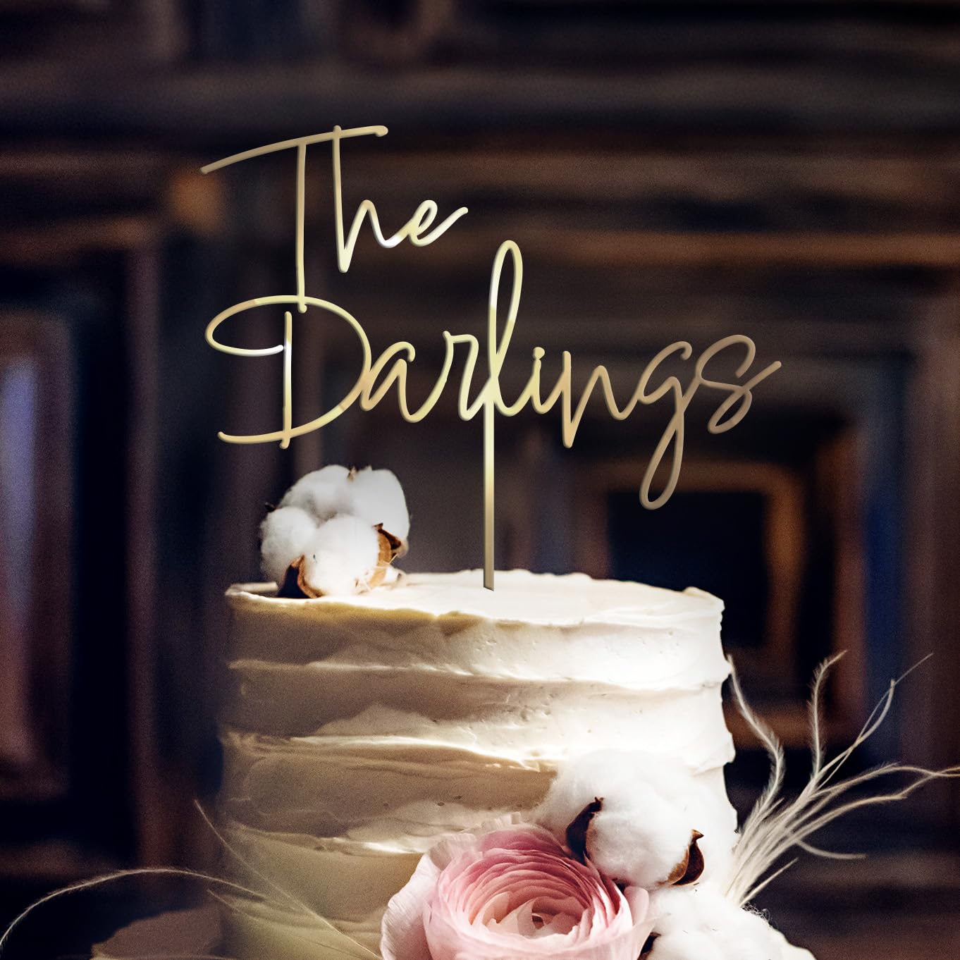 Handmade Wedding Cake Topper Custom Rustic Design