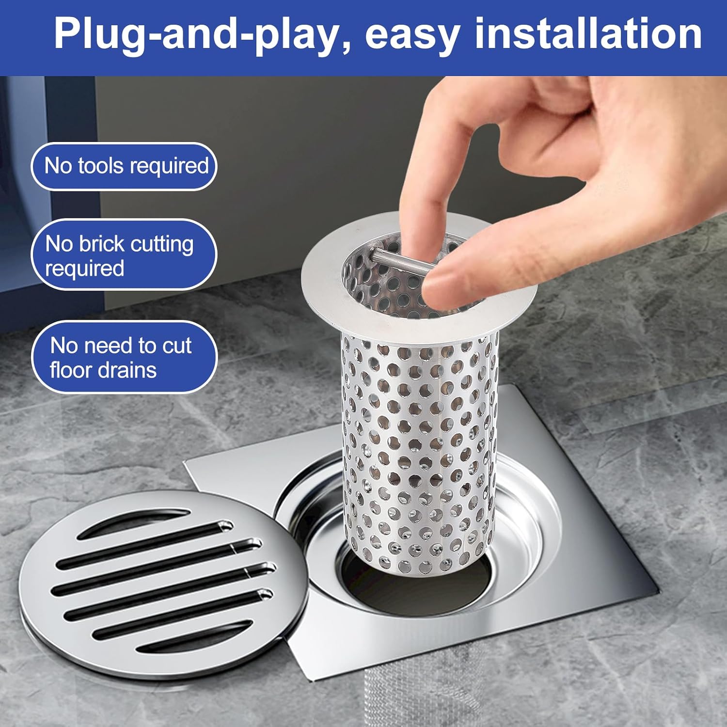 3 Inch Commercial Floor Drain Strainer with 6 Inch Height