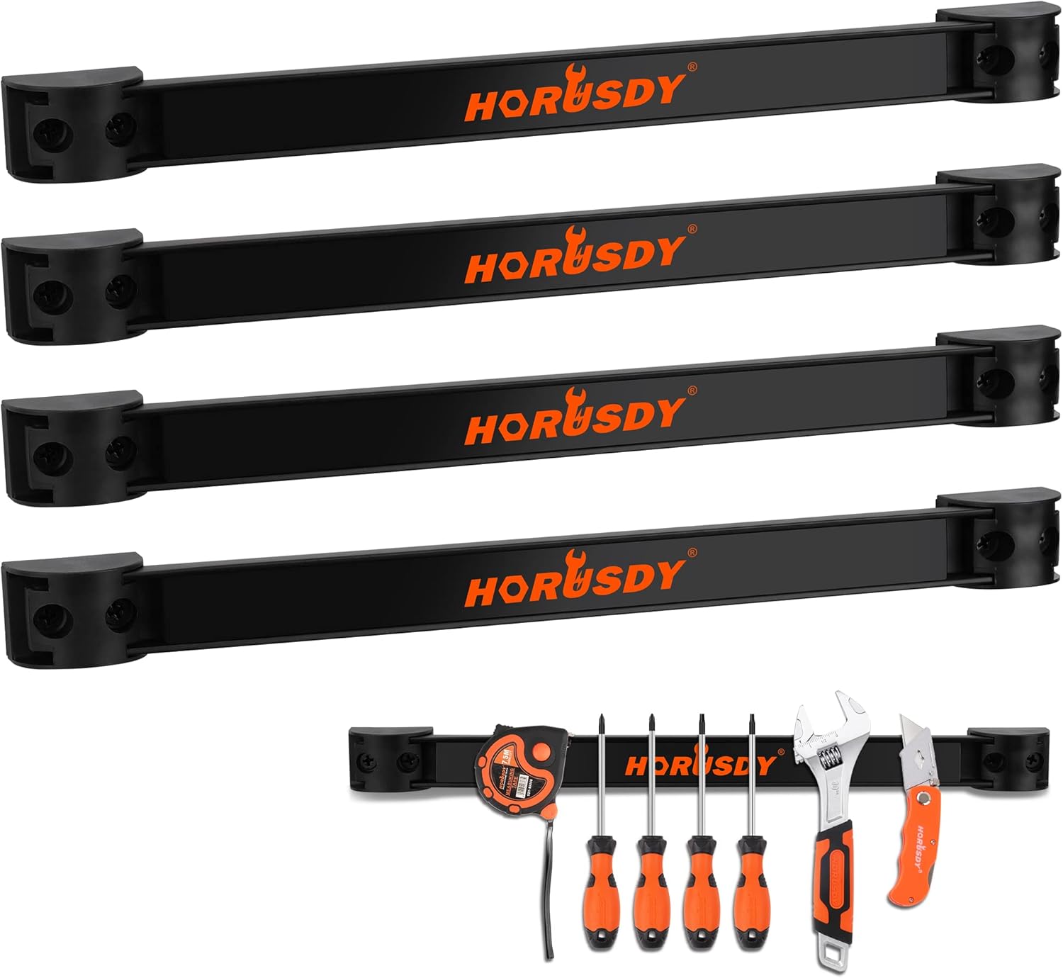 HORUSDY 12 Inch Magnetic Tool Holder Strip 4 Pack