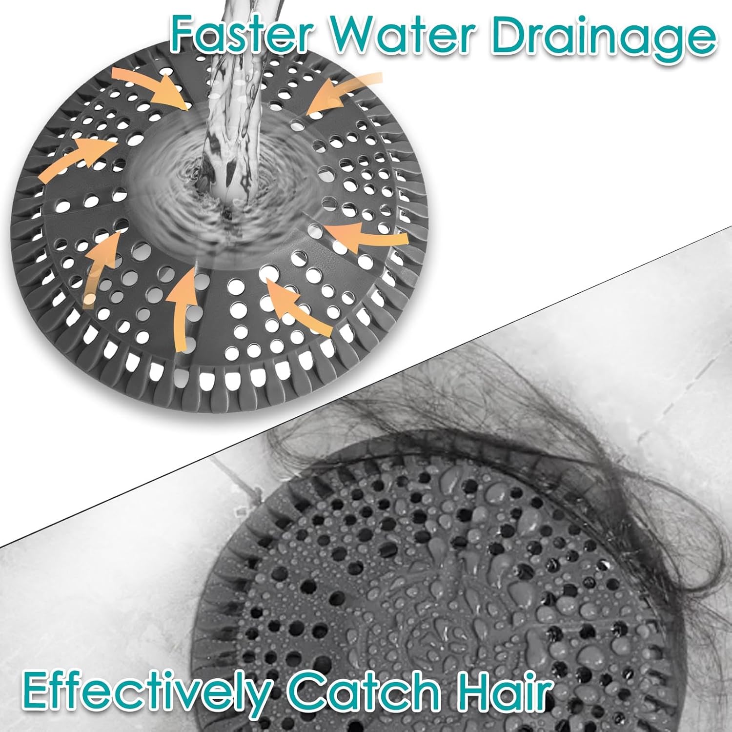 Shower Hair Catcher 2 Pack 55in Large Silicone Drain Strainer