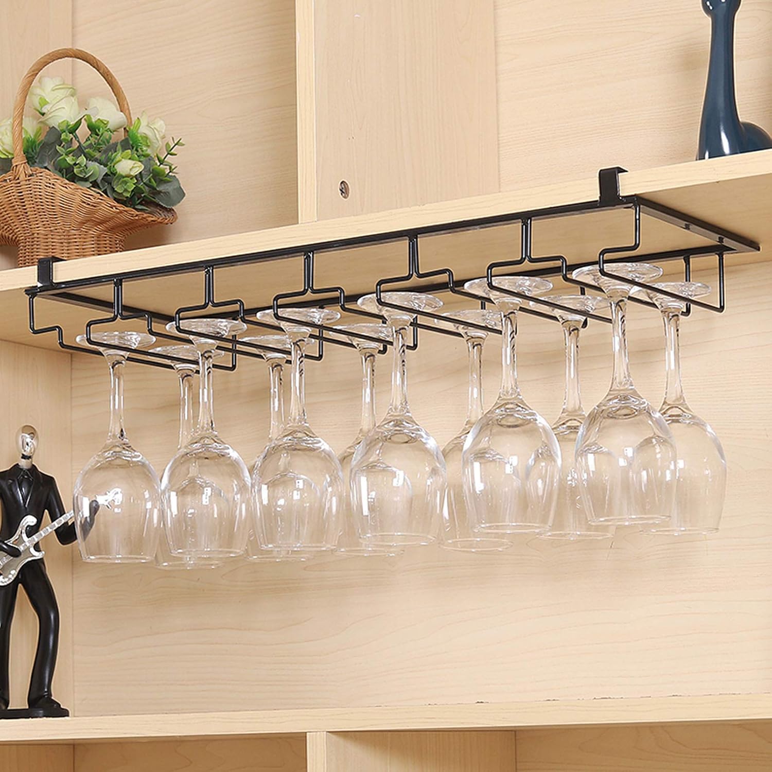 Modern Metal Wine Glass Rack - Multi-Function Storage Organizer