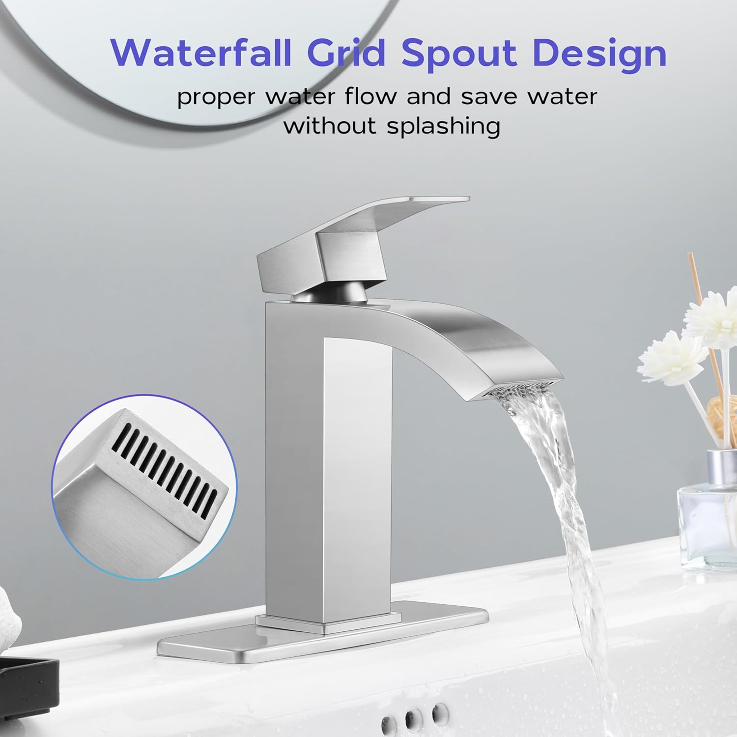 Onader 1 or 3 Hole Brushed Nickel Faucet