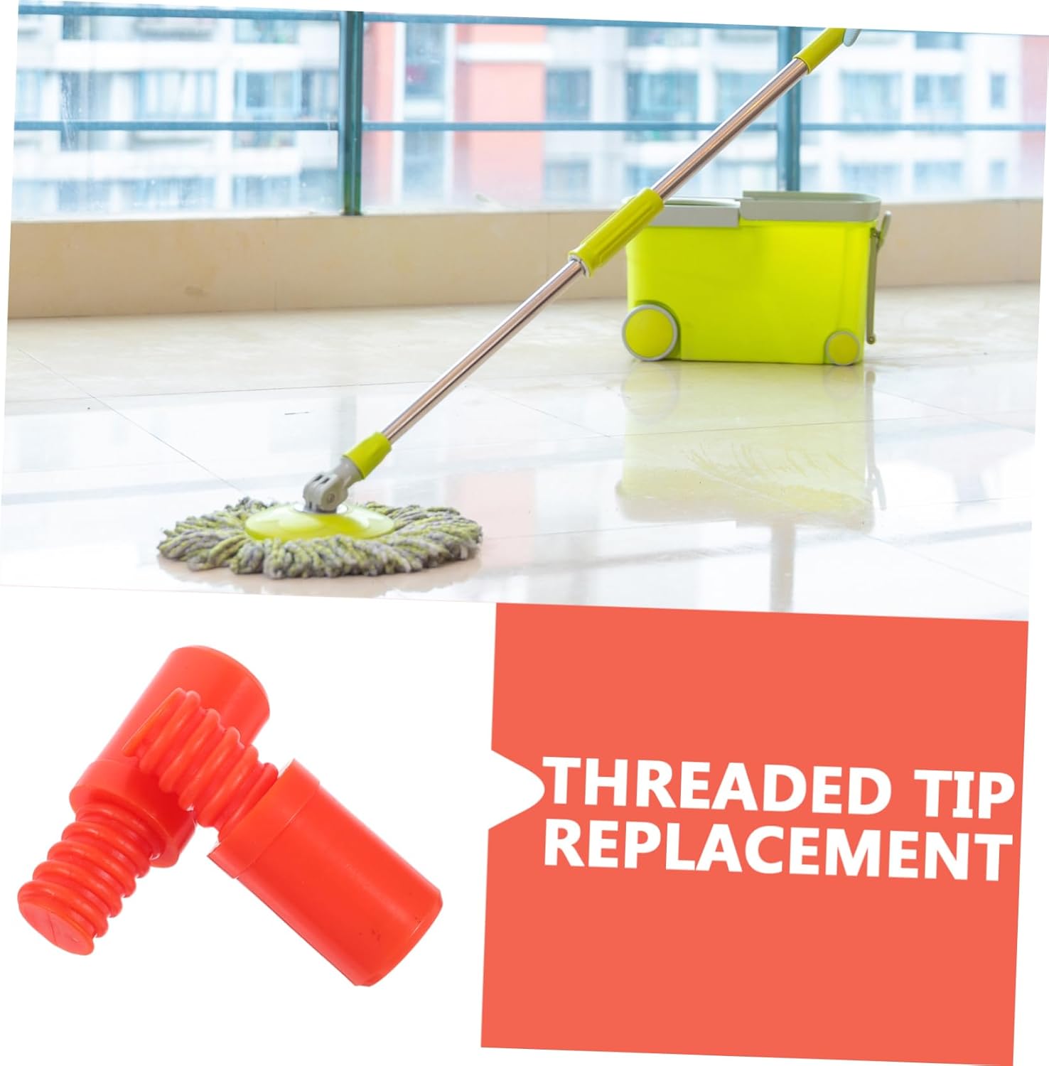 2PCS Threaded Tip Adapter for Broom and Mop Handles