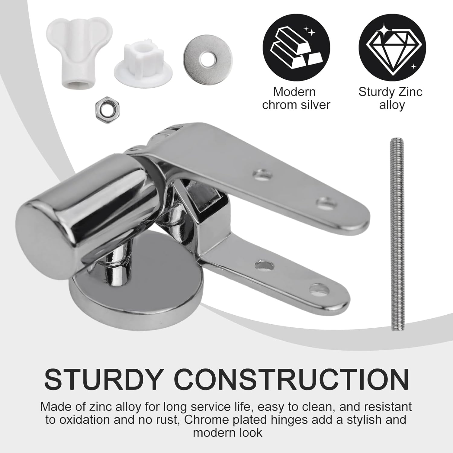 CRIDENG Toilet Lid Hinge Set with Soft Close Mechanism