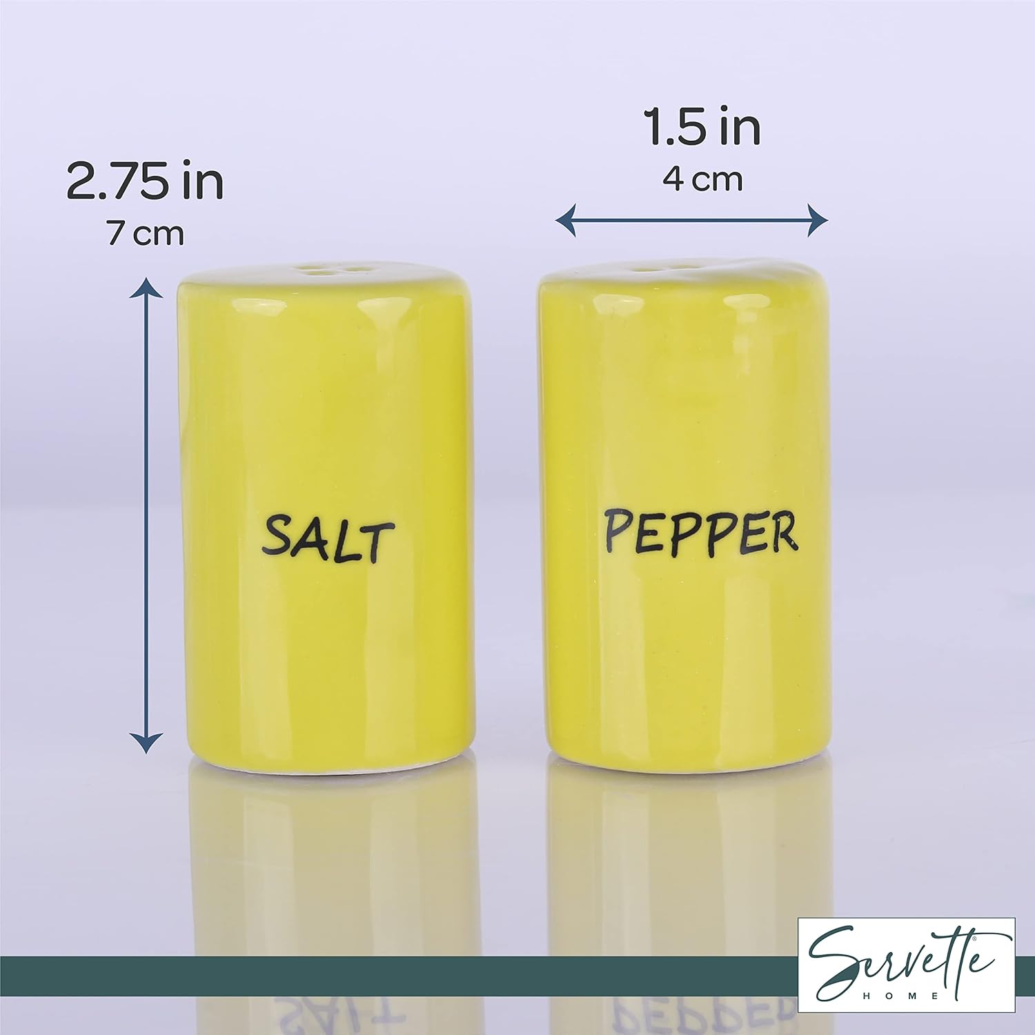 Yellow Salt Pepper Shakers Ceramic Set
