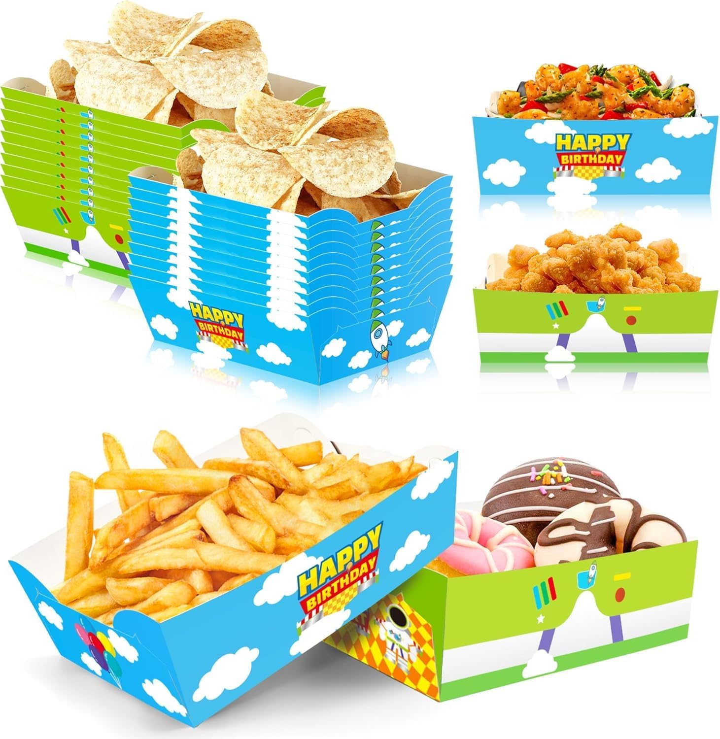 24 Pcs Cartoon Themed Birthday Snack Bowls