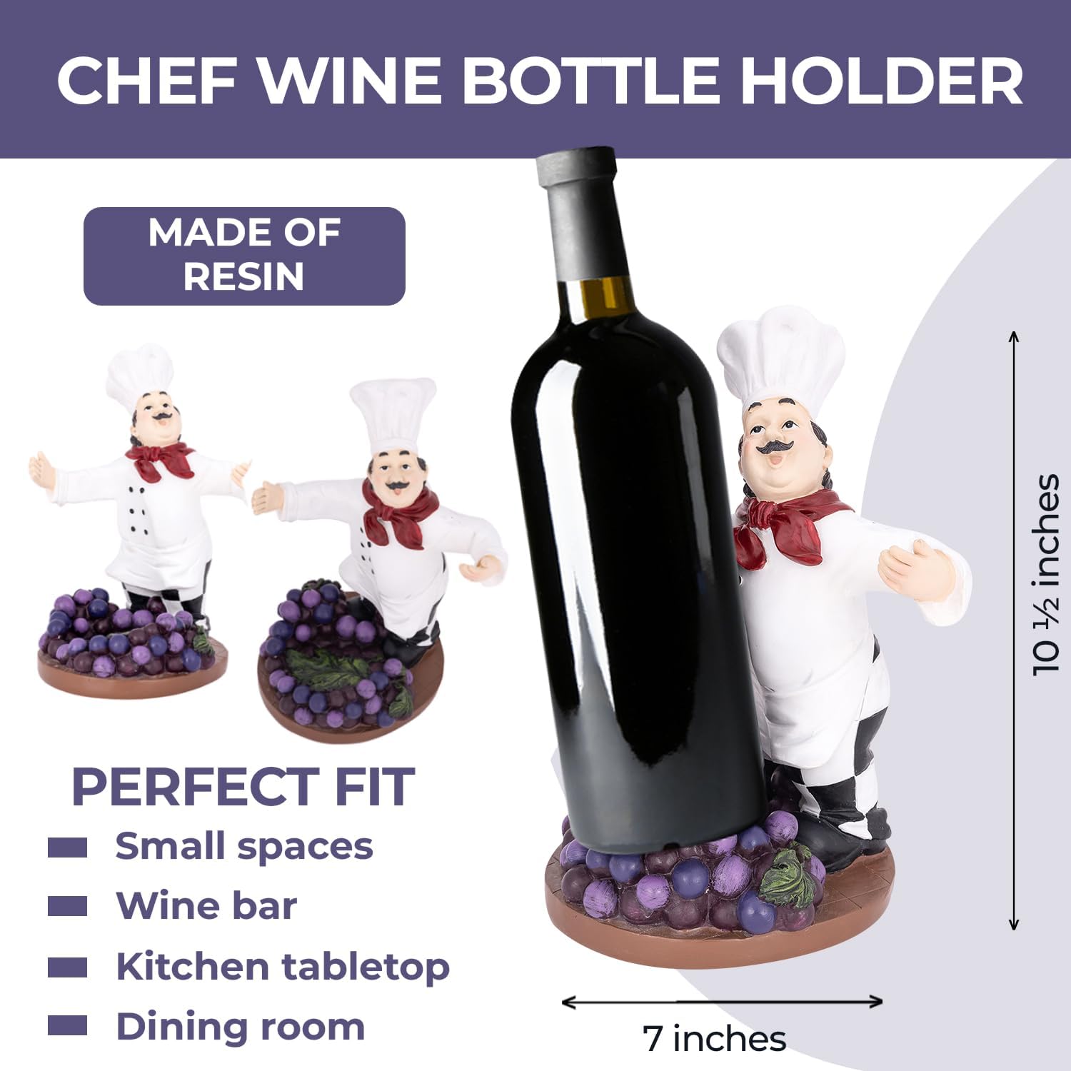 Italian Chef Wine Bottle Holder - Chef Hug Design