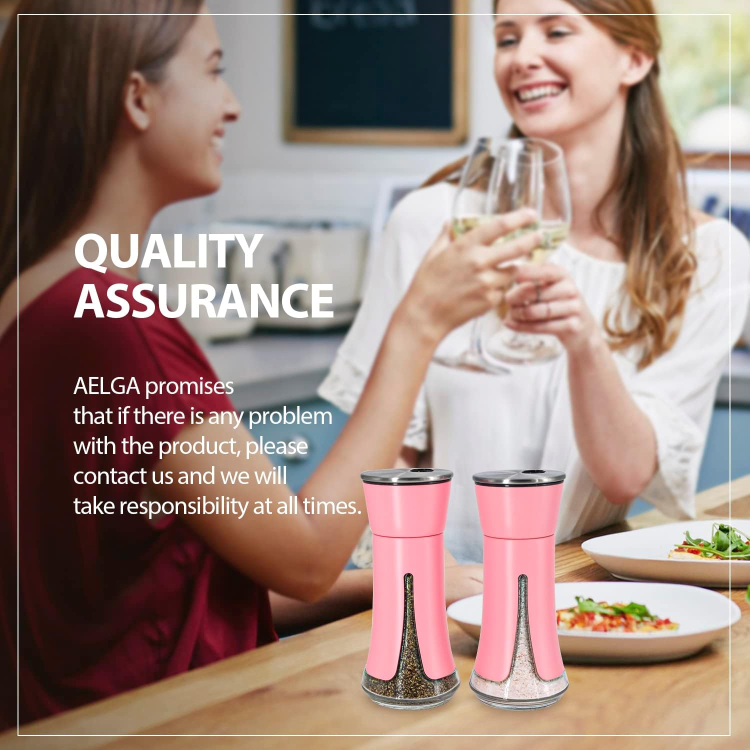 Pink Salt and Pepper Shakers Set by Aelga
