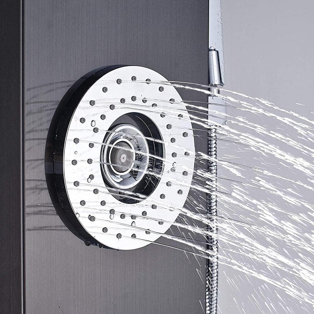 Gougeltd LED Shower Tower Panel Black Stainless Steel