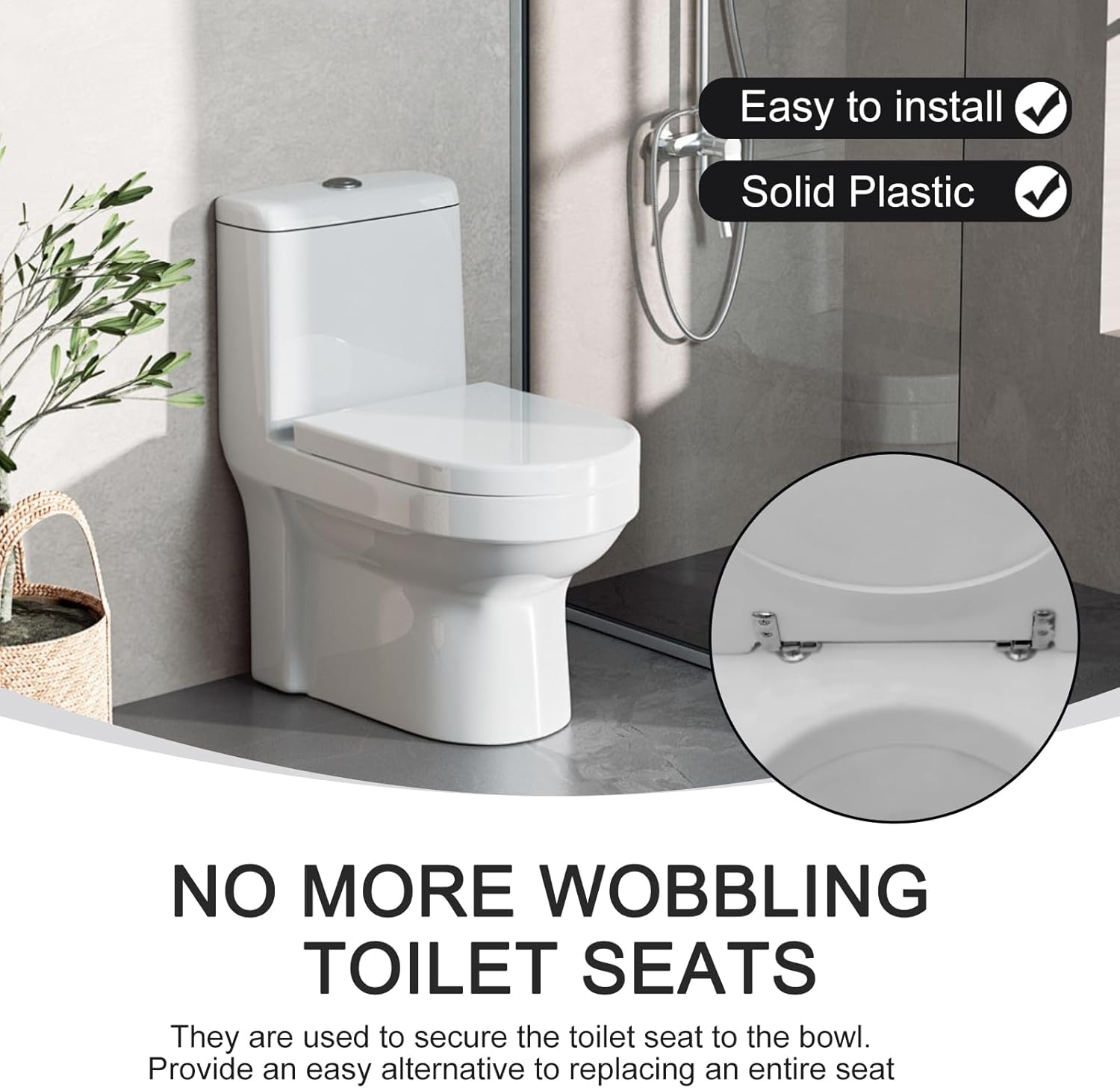 CRIDENG Toilet Lid Hinge Set with Soft Close Mechanism