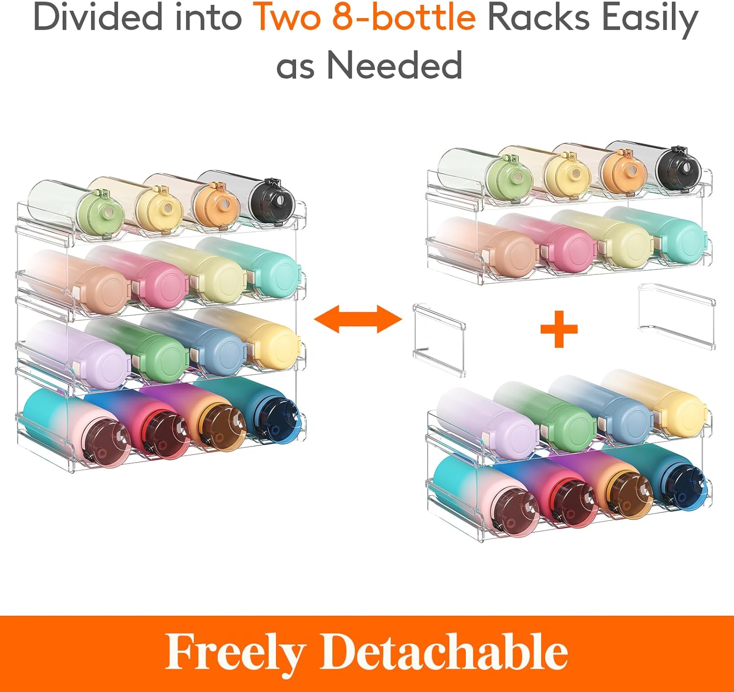 Lifewit Stackable Water Bottle Organizer 3Pack 1