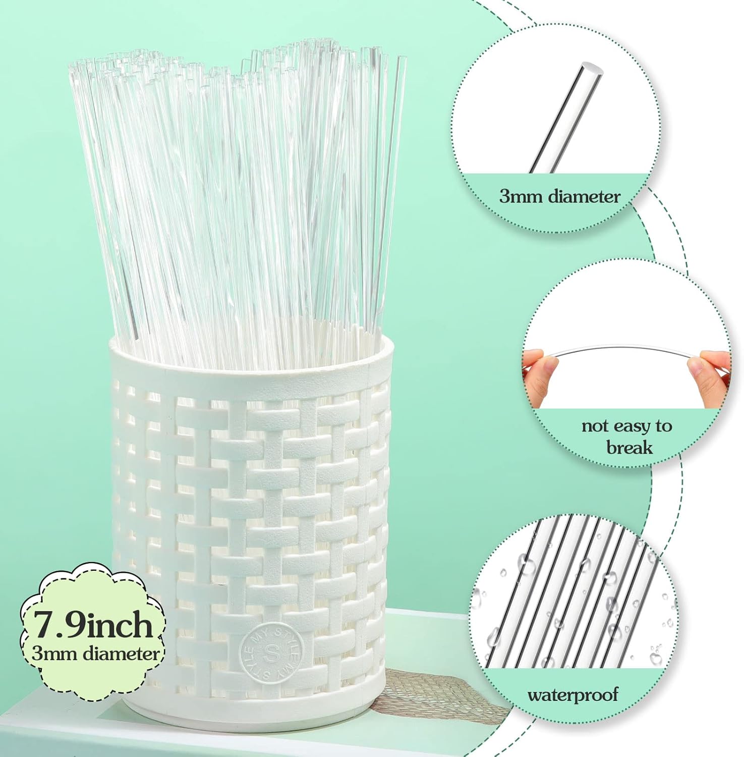 Zopeal 200 PC Acrylic Lollipop Sticks for Decor Baking