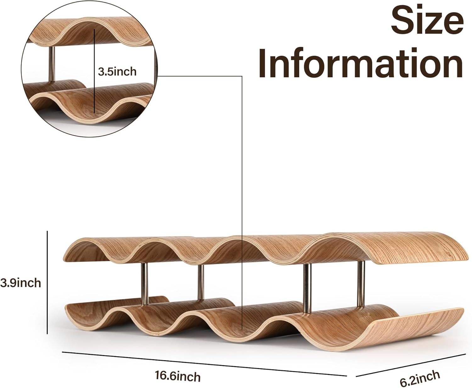 TRUDING 7 Bottle Freestanding Wine Rack with 2 Tiers
