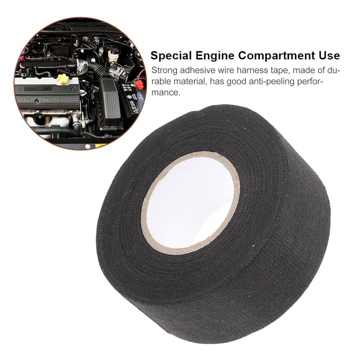 1 Roll Automotive Wiring Harness Tape Black Duct Tape