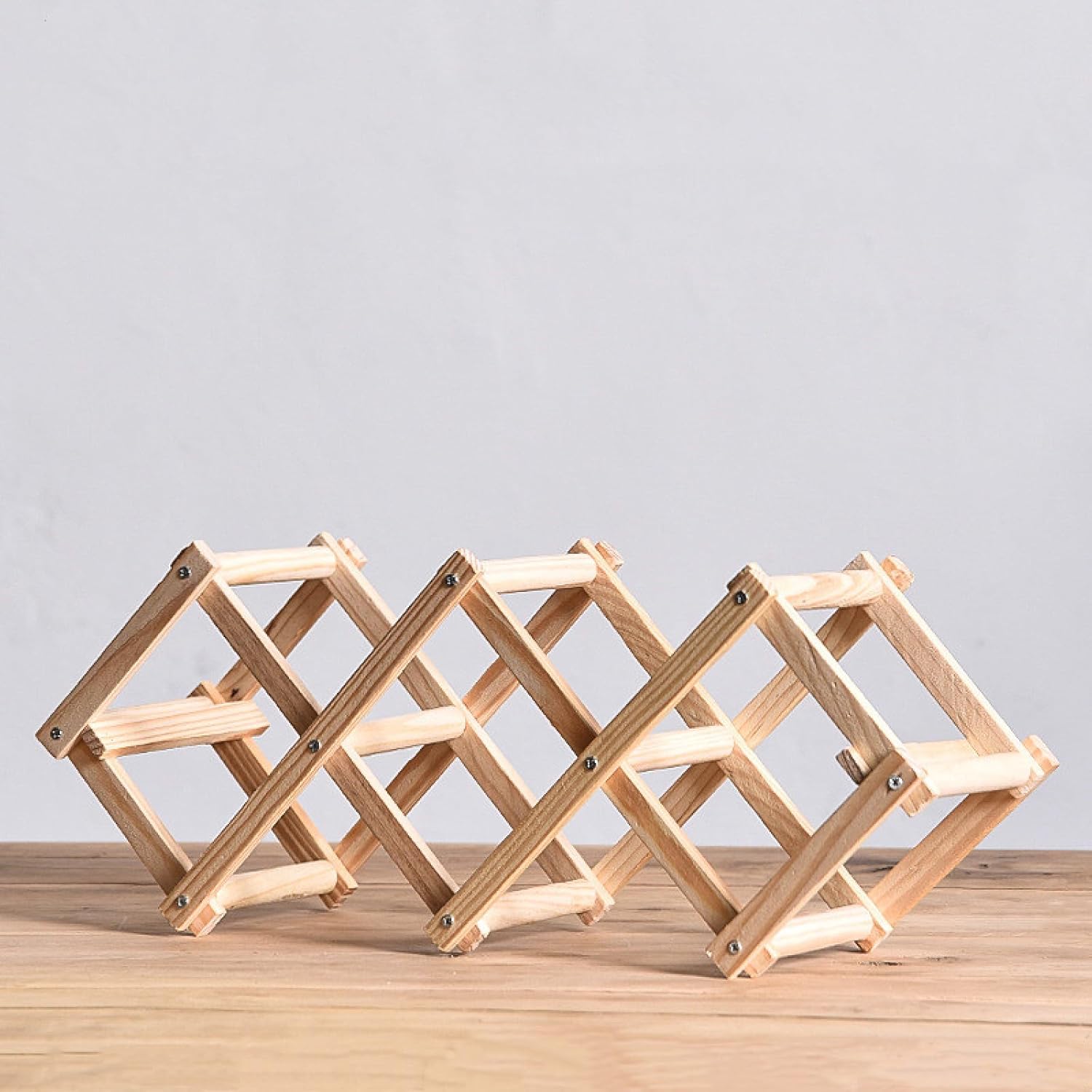 Foldable Wooden Wine Rack with 5 Bottles Storage