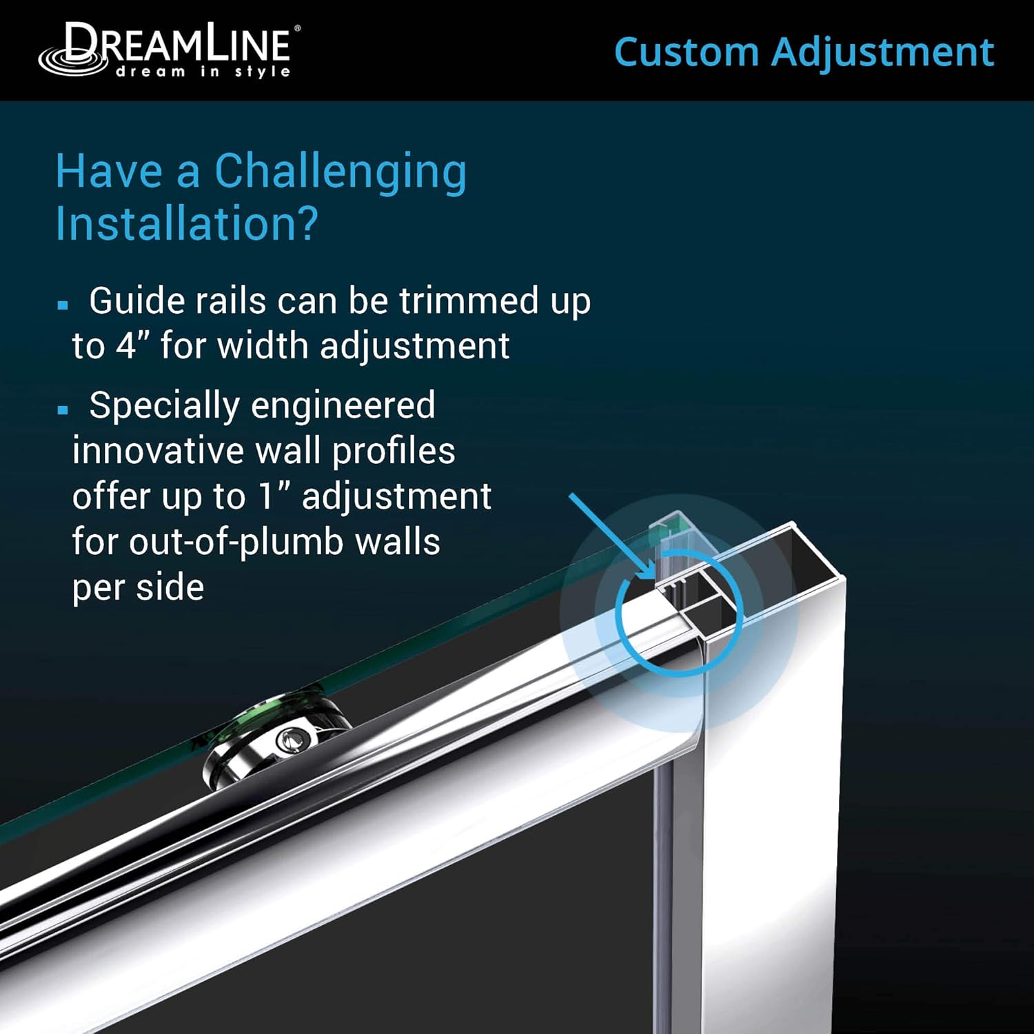 DreamLine Infinity-Z Clear Sliding Shower Door Kit Brushed Nickel