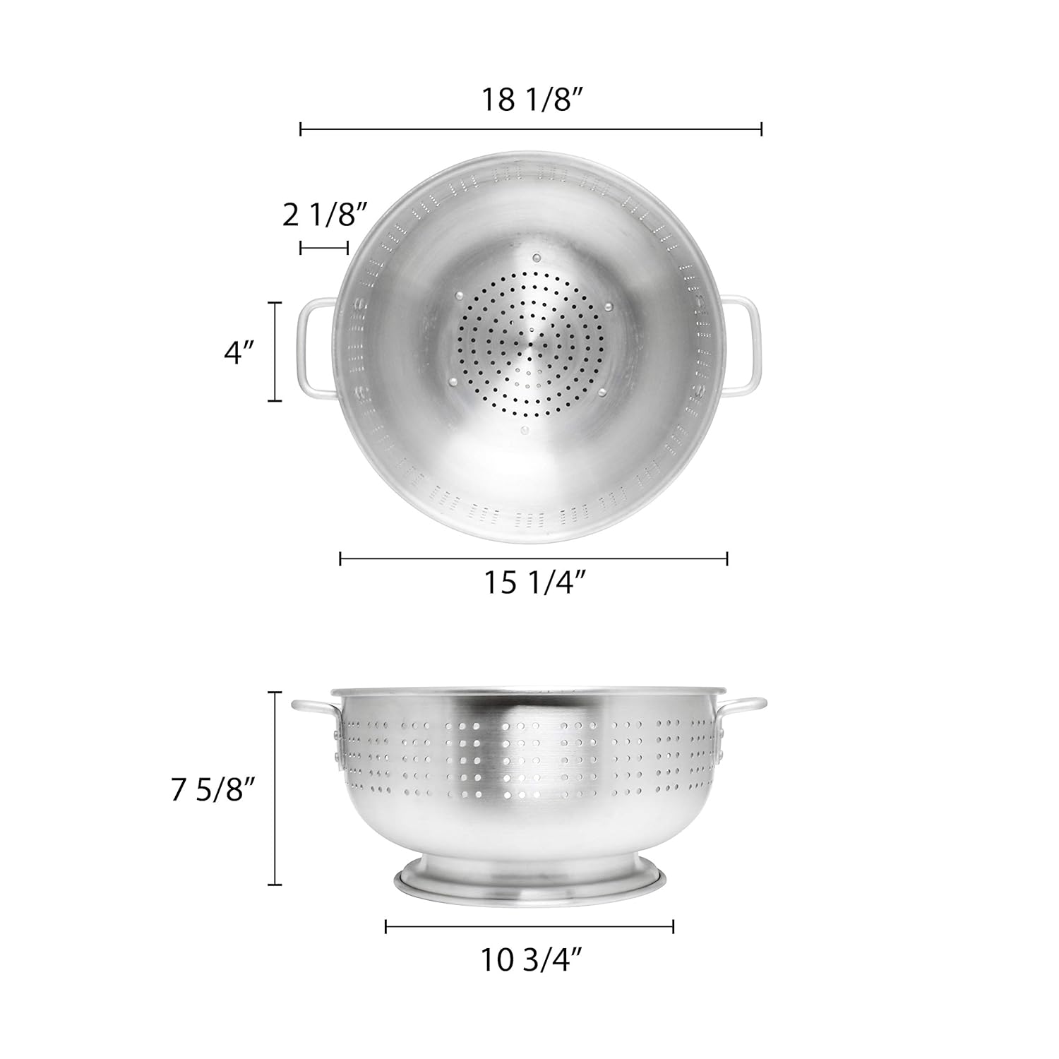 Excellante Heavy Duty Aluminum Colander with Handle 12 Quart 1