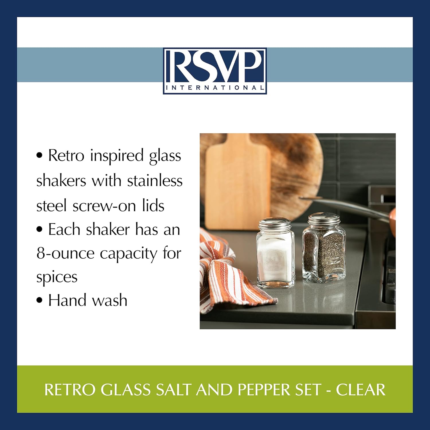RSVP International Jumbo Retro Salt Pepper Shaker Set