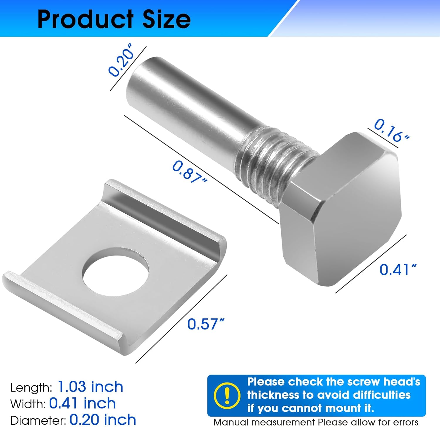 GGTE Glass Shower Door Pivot Pin Kit with Hex-Nut and Washer