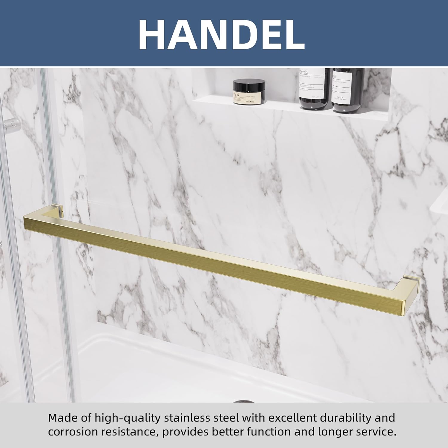 Frameless Shower Door 55-59 x 72 Reversible Installation